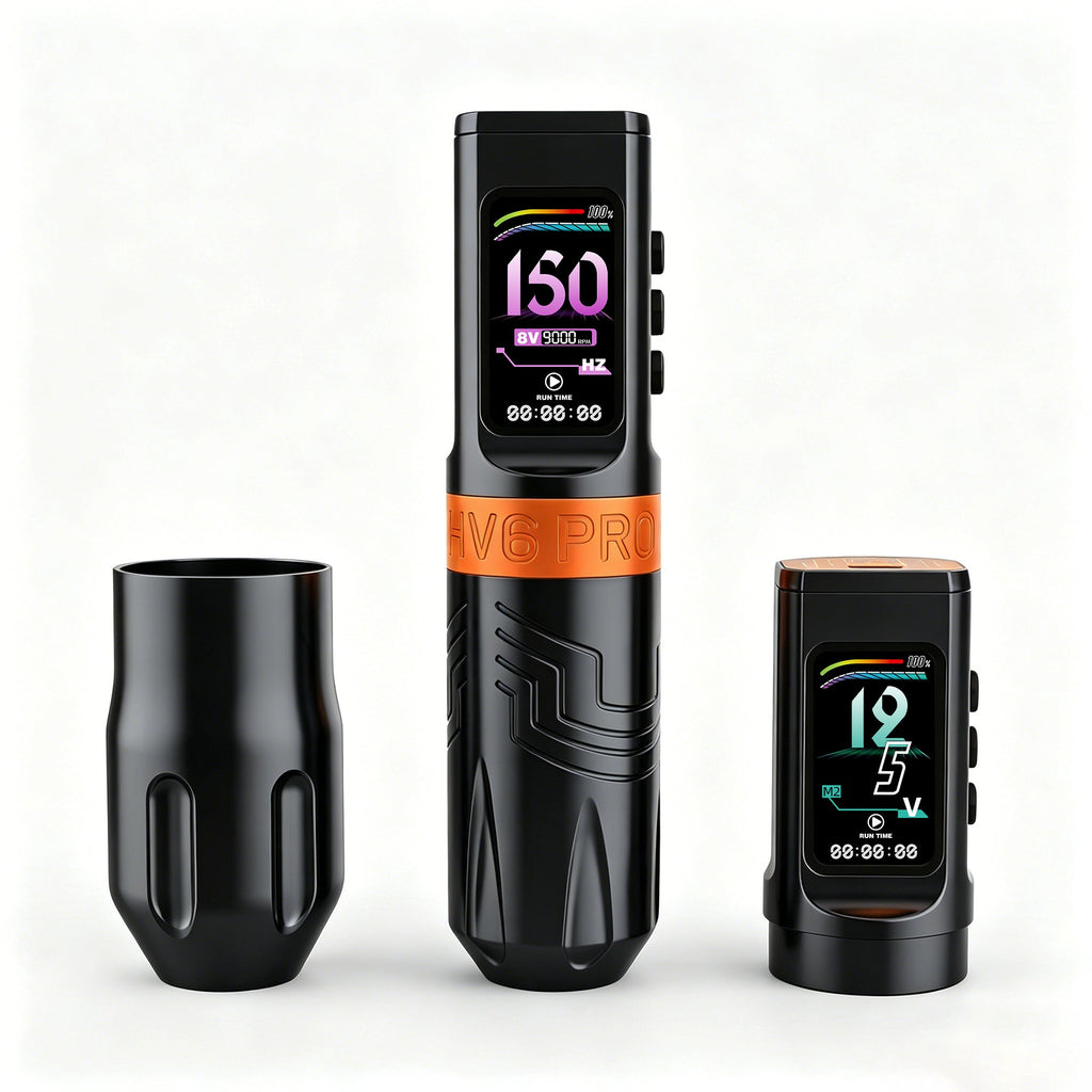 INKSOUL® Tattoo Machine Wiresles Pen 4.2MM Strokes Two Grips Two Batteries Two Modes 2 in 1 | HV6 PRO - TaTTTy