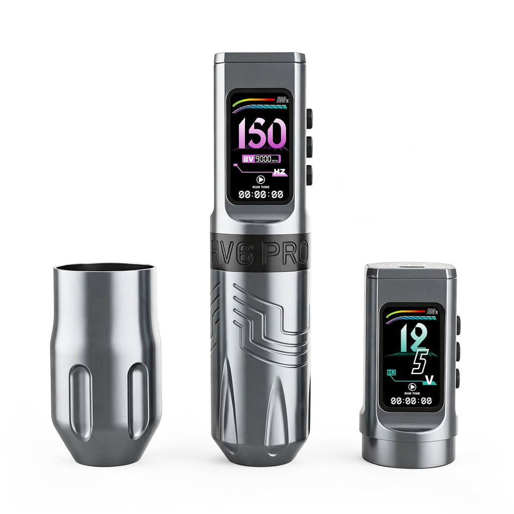 INKSOUL® Tattoo Machine Wiresles Pen 4.2MM Strokes Two Grips Two Batteries Two Modes 2 in 1 | HV6 PRO - TaTTTy