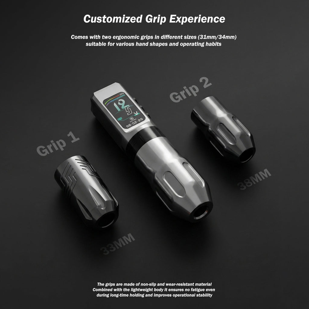 INKSOUL® Tattoo Machine Wiresles Pen 4.2MM Strokes Two Grips Two Batteries Two Modes 2 in 1 | HV6 PRO - TaTTTy