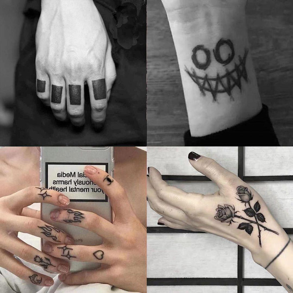 Black Clown Temporary Tattoo Sticker Body Art Arm Waist Fake Waterproof Tattoos Elegant Small Design For Men Women - TaTTTy