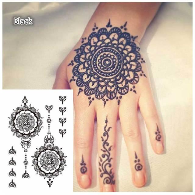 Classic Brown And Black Temporary Tattoo For Hands And Body Stickers Black Luxury Tattoos for Women Girls - TaTTTy