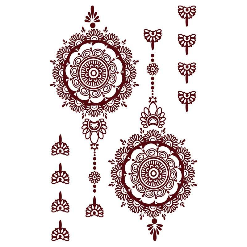 Classic Brown And Black Temporary Tattoo For Hands And Body Stickers Black Luxury Tattoos for Women Girls - TaTTTy