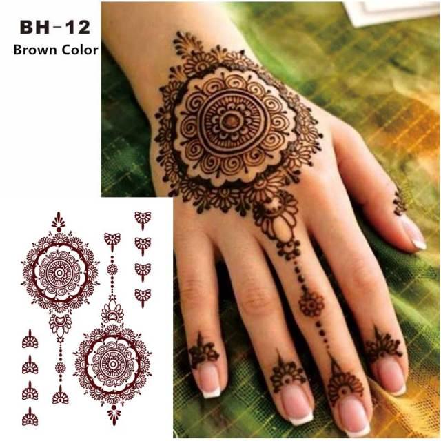 Classic Brown And Black Temporary Tattoo For Hands And Body Stickers Black Luxury Tattoos for Women Girls - TaTTTy