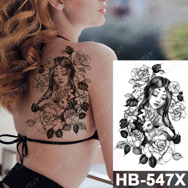 Different Stylish Waterproof Temporary Tattoo Sticker Heart Knife Angel Makeup Tattoos For Women Men - TaTTTy