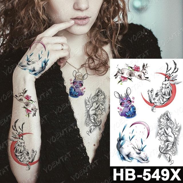 Different Stylish Waterproof Temporary Tattoo Sticker Heart Knife Angel Makeup Tattoos For Women Men - TaTTTy