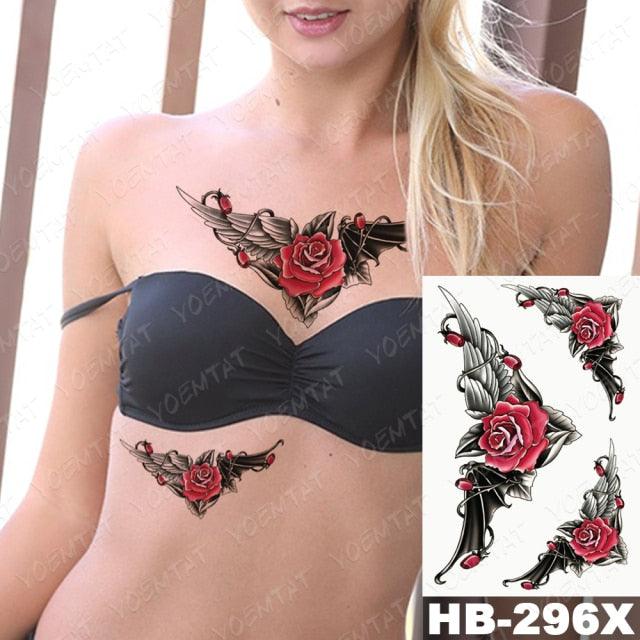 Different Stylish Waterproof Temporary Tattoo Sticker Heart Knife Angel Makeup Tattoos For Women Men - TaTTTy