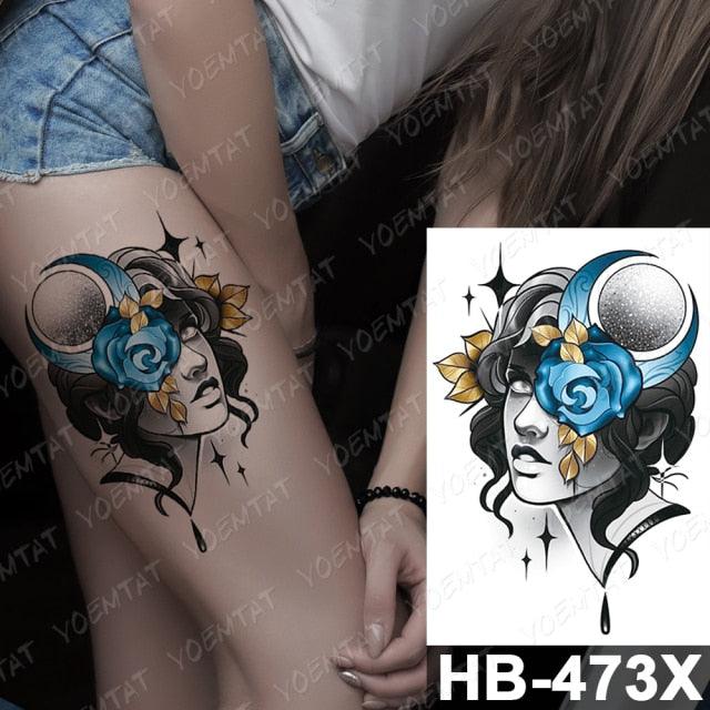 Different Stylish Waterproof Temporary Tattoo Sticker Heart Knife Angel Makeup Tattoos For Women Men - TaTTTy