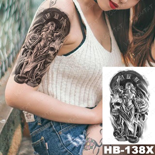 Different Stylish Waterproof Temporary Tattoo Sticker Heart Knife Angel Makeup Tattoos For Women Men - TaTTTy