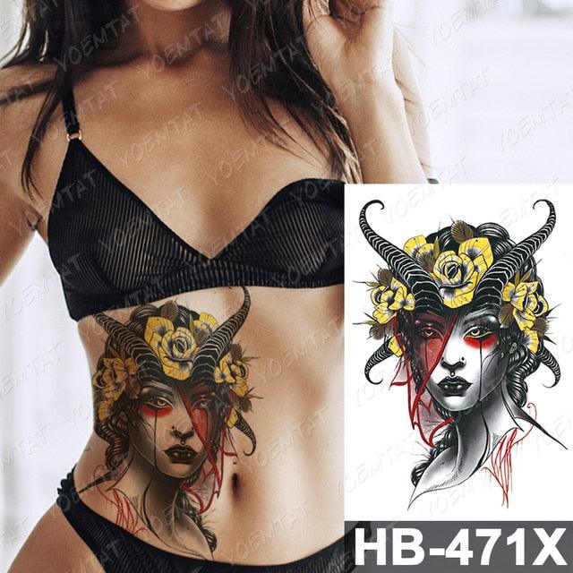 Different Stylish Waterproof Temporary Tattoo Sticker Heart Knife Angel Makeup Tattoos For Women Men - TaTTTy