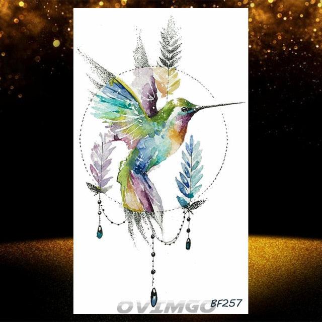 Elegant Animal Waterproof Temporary Tattoos Sticker Astronaut Fake Tattoo Planets Star Space Modern Colorful Realistic Design For Womens - TaTTTy