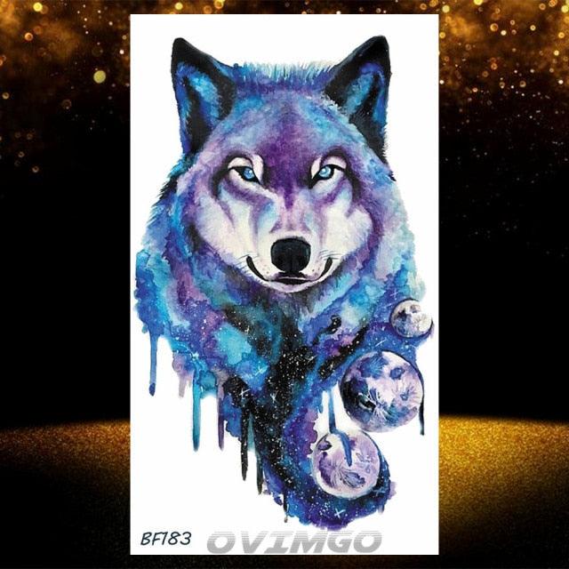 Elegant Animal Waterproof Temporary Tattoos Sticker Astronaut Fake Tattoo Planets Star Space Modern Colorful Realistic Design For Womens - TaTTTy
