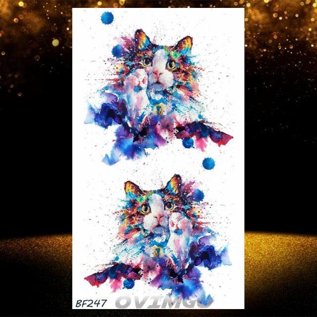 Elegant Animal Waterproof Temporary Tattoos Sticker Astronaut Fake Tattoo Planets Star Space Modern Colorful Realistic Design For Womens - TaTTTy