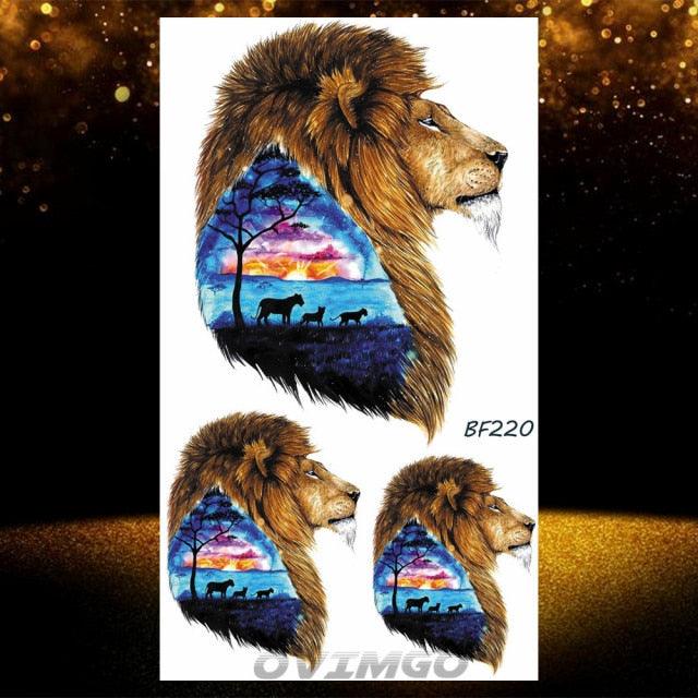 Elegant Animal Waterproof Temporary Tattoos Sticker Astronaut Fake Tattoo Planets Star Space Modern Colorful Realistic Design For Womens - TaTTTy