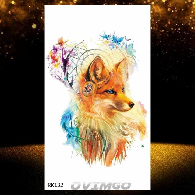 Elegant Animal Waterproof Temporary Tattoos Sticker Astronaut Fake Tattoo Planets Star Space Modern Colorful Realistic Design For Womens - TaTTTy
