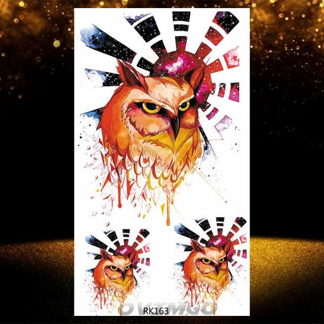 Elegant Animal Waterproof Temporary Tattoos Sticker Astronaut Fake Tattoo Planets Star Space Modern Colorful Realistic Design For Womens - TaTTTy