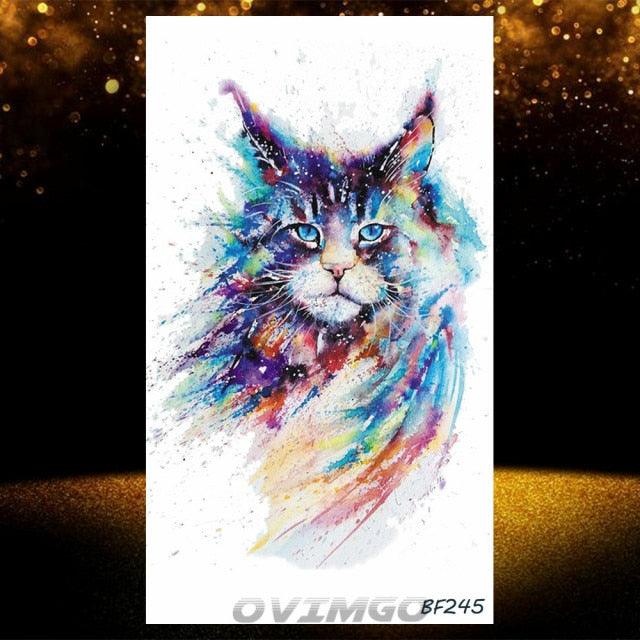Elegant Animal Waterproof Temporary Tattoos Sticker Astronaut Fake Tattoo Planets Star Space Modern Colorful Realistic Design For Womens - TaTTTy