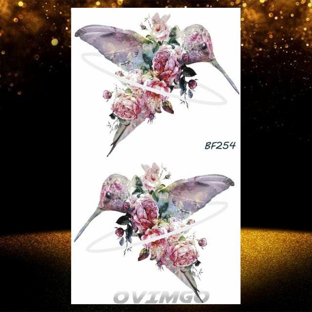Elegant Animal Waterproof Temporary Tattoos Sticker Astronaut Fake Tattoo Planets Star Space Modern Colorful Realistic Design For Womens - TaTTTy