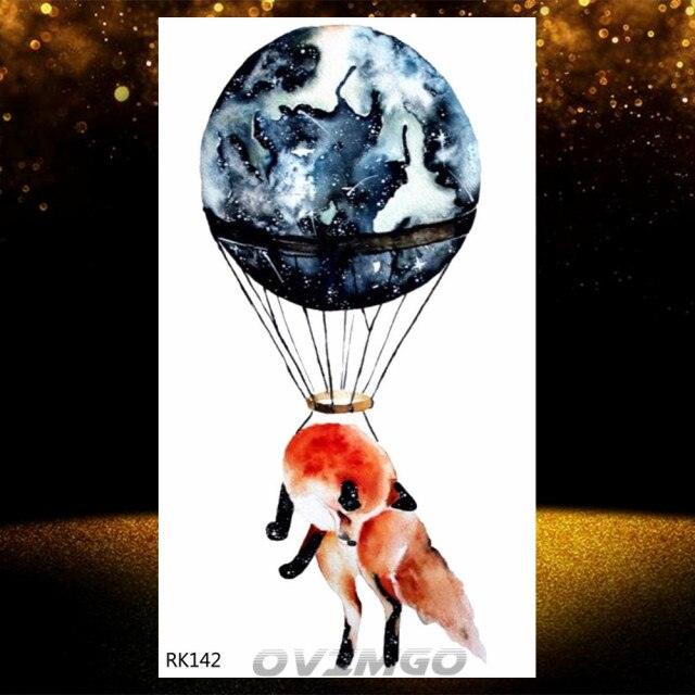 Elegant Animal Waterproof Temporary Tattoos Sticker Astronaut Fake Tattoo Planets Star Space Modern Colorful Realistic Design For Womens - TaTTTy