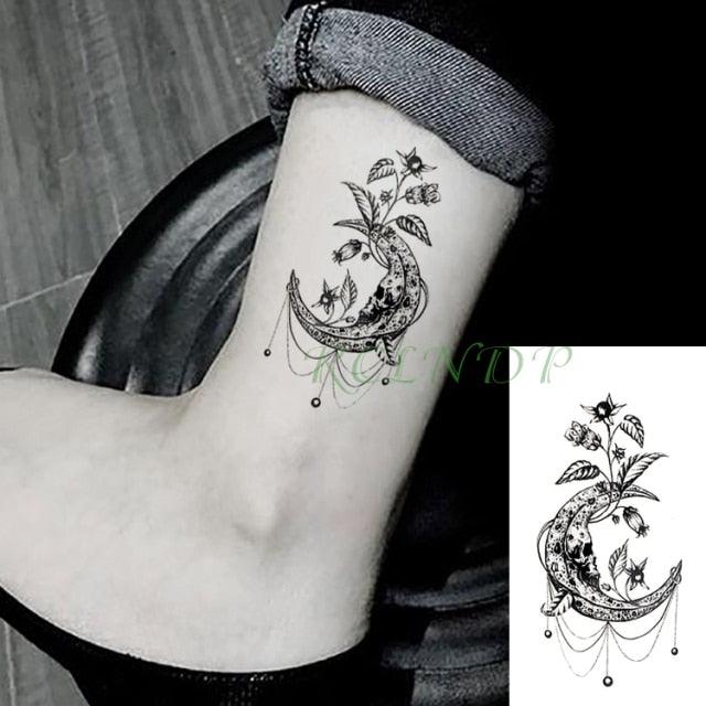 Elegant Black Music Notes Waterproof Sticker Tattoos Temporary Chest Shoulder Tattoos For Men Women - TaTTTy