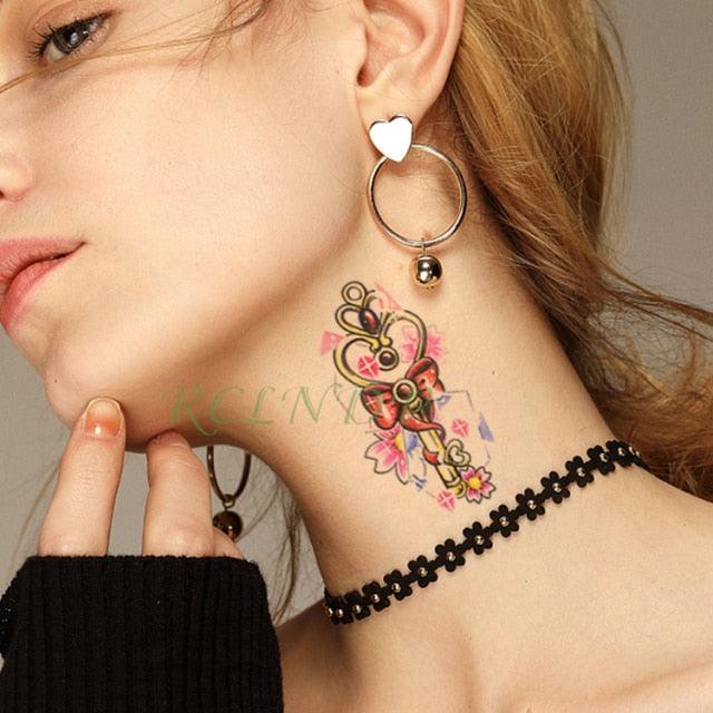 Elegant Black Music Notes Waterproof Sticker Tattoos Temporary Chest Shoulder Tattoos For Men Women - TaTTTy