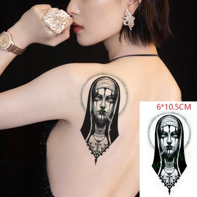 Elegant Black Music Notes Waterproof Sticker Tattoos Temporary Chest Shoulder Tattoos For Men Women - TaTTTy