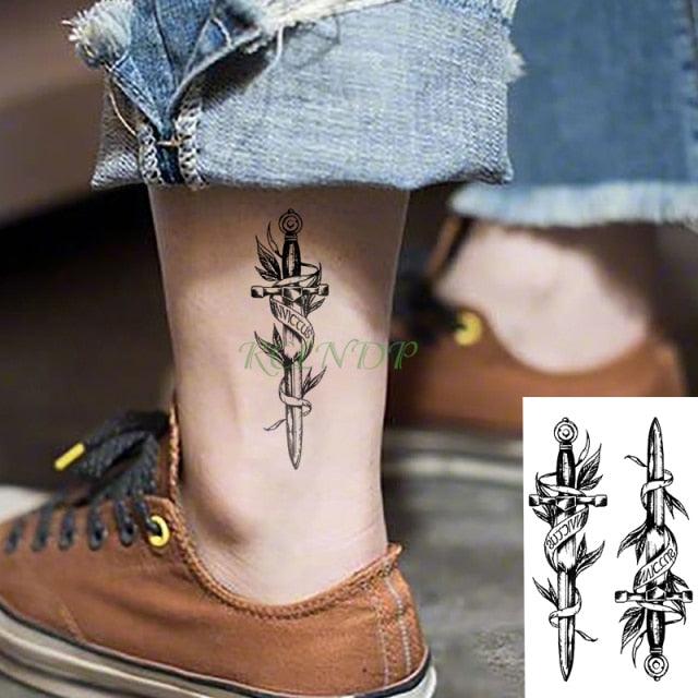 Elegant Black Music Notes Waterproof Sticker Tattoos Temporary Chest Shoulder Tattoos For Men Women - TaTTTy