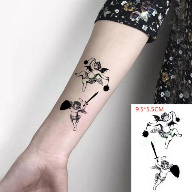 Elegant Black Music Notes Waterproof Sticker Tattoos Temporary Chest Shoulder Tattoos For Men Women - TaTTTy
