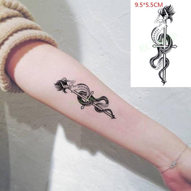 Elegant Black Music Notes Waterproof Sticker Tattoos Temporary Chest Shoulder Tattoos For Men Women - TaTTTy