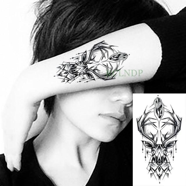 Elegant Black Music Notes Waterproof Sticker Tattoos Temporary Chest Shoulder Tattoos For Men Women - TaTTTy