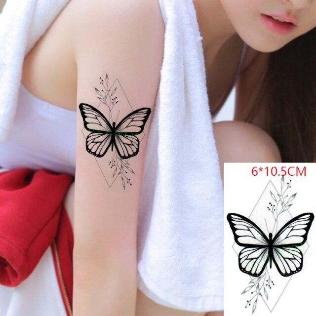 Elegant Black Music Notes Waterproof Sticker Tattoos Temporary Chest Shoulder Tattoos For Men Women - TaTTTy