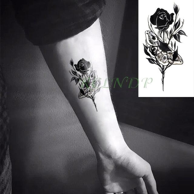 Elegant Black Music Notes Waterproof Sticker Tattoos Temporary Chest Shoulder Tattoos For Men Women - TaTTTy