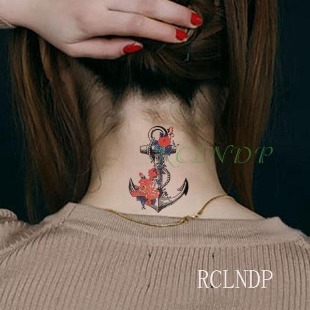 Elegant Black Music Notes Waterproof Sticker Tattoos Temporary Chest Shoulder Tattoos For Men Women - TaTTTy