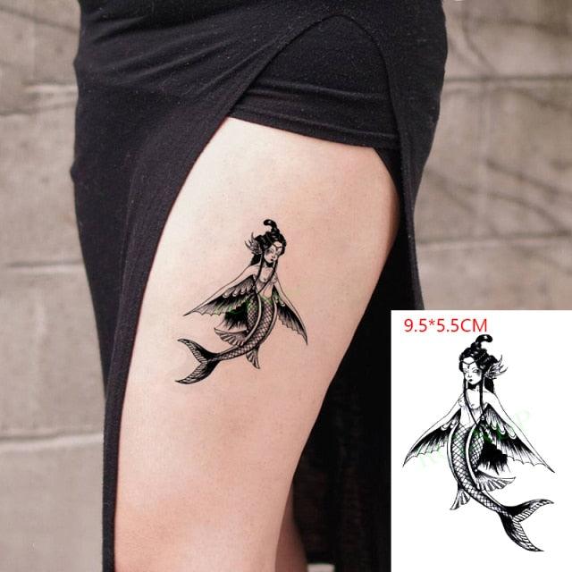 Elegant Black Music Notes Waterproof Sticker Tattoos Temporary Chest Shoulder Tattoos For Men Women - TaTTTy