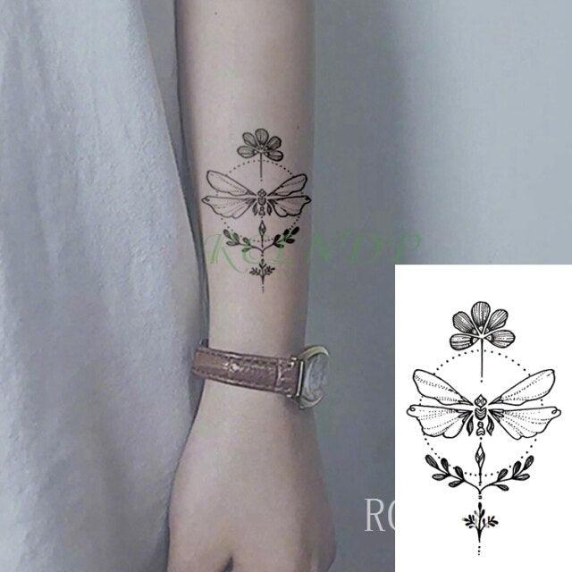 Elegant Black Music Notes Waterproof Sticker Tattoos Temporary Chest Shoulder Tattoos For Men Women - TaTTTy