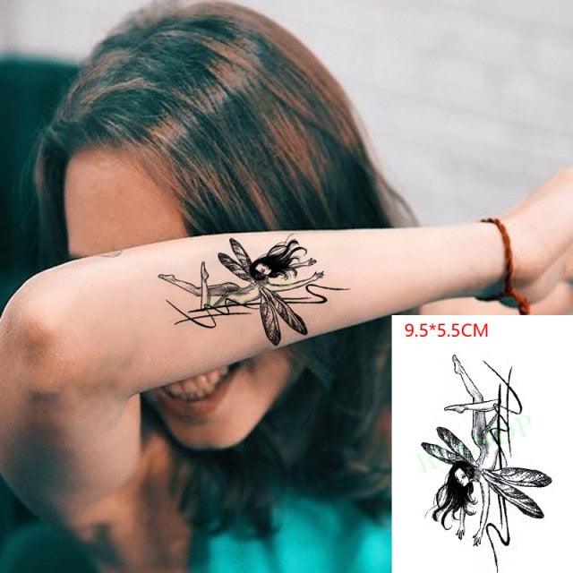 Elegant Black Music Notes Waterproof Sticker Tattoos Temporary Chest Shoulder Tattoos For Men Women - TaTTTy