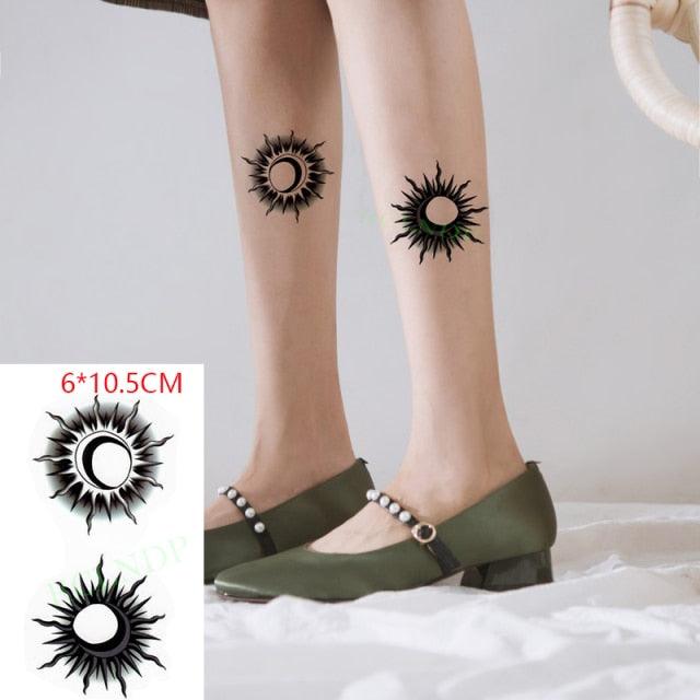 Elegant Black Music Notes Waterproof Sticker Tattoos Temporary Chest Shoulder Tattoos For Men Women - TaTTTy