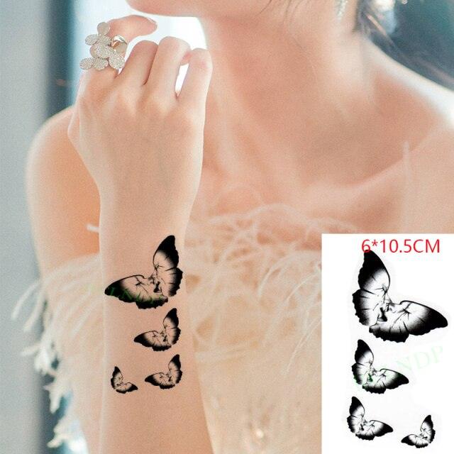 Elegant Black Music Notes Waterproof Sticker Tattoos Temporary Chest Shoulder Tattoos For Men Women - TaTTTy