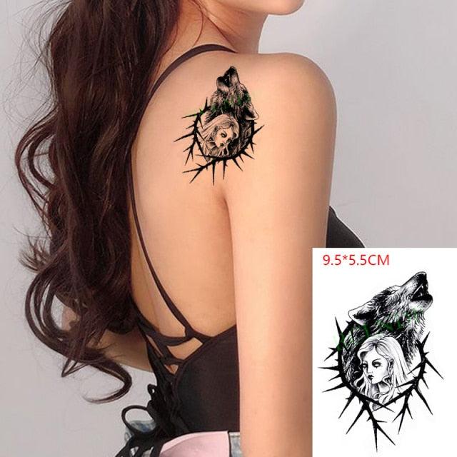 Elegant Black Music Notes Waterproof Sticker Tattoos Temporary Chest Shoulder Tattoos For Men Women - TaTTTy