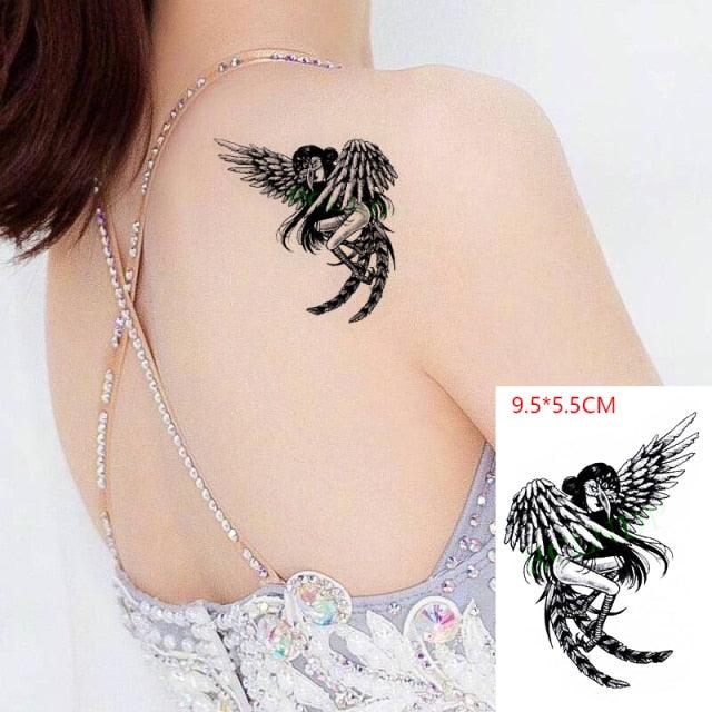 Elegant Black Music Notes Waterproof Sticker Tattoos Temporary Chest Shoulder Tattoos For Men Women - TaTTTy