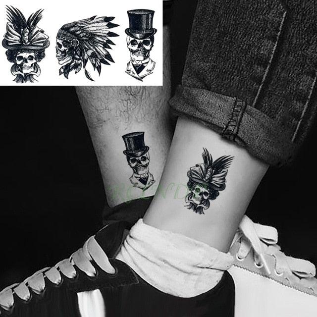 Elegant Black Music Notes Waterproof Sticker Tattoos Temporary Chest Shoulder Tattoos For Men Women - TaTTTy