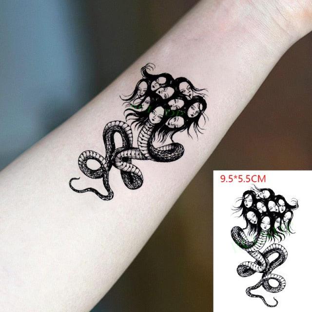 Elegant Black Music Notes Waterproof Sticker Tattoos Temporary Chest Shoulder Tattoos For Men Women - TaTTTy