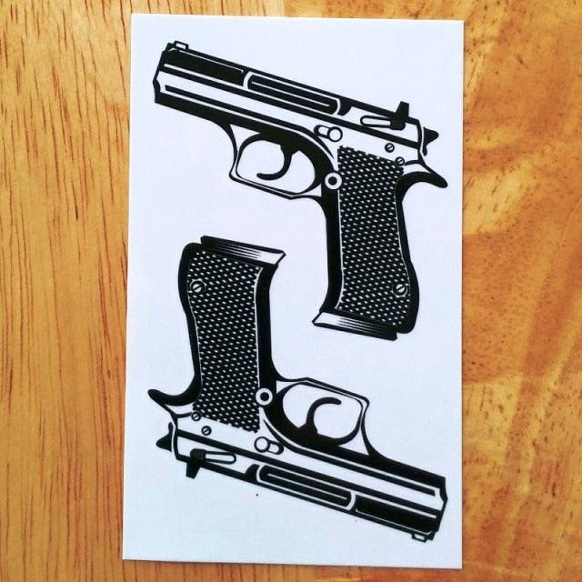 Elegant Black Music Notes Waterproof Sticker Tattoos Temporary Chest Shoulder Tattoos For Men Women - TaTTTy