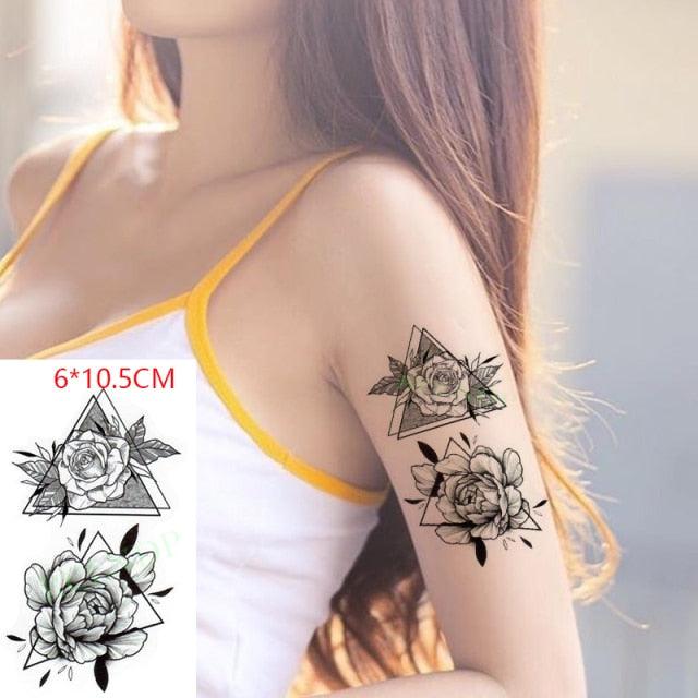 Elegant Black Music Notes Waterproof Sticker Tattoos Temporary Chest Shoulder Tattoos For Men Women - TaTTTy