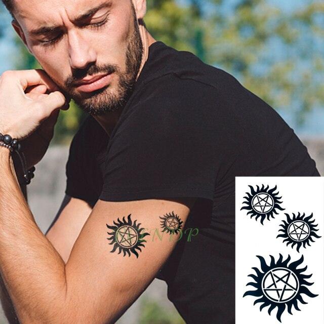 Elegant Black Music Notes Waterproof Sticker Tattoos Temporary Chest Shoulder Tattoos For Men Women - TaTTTy