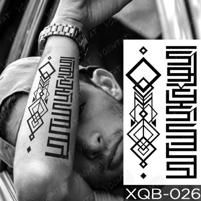 Elegant Black Waterproof Temporary Tattoo Sticker Lion Tiger Bear Flash Tattoos Leopard Wolf Colorful Big Tattoo Stickers For Mens Womens - TaTTTy