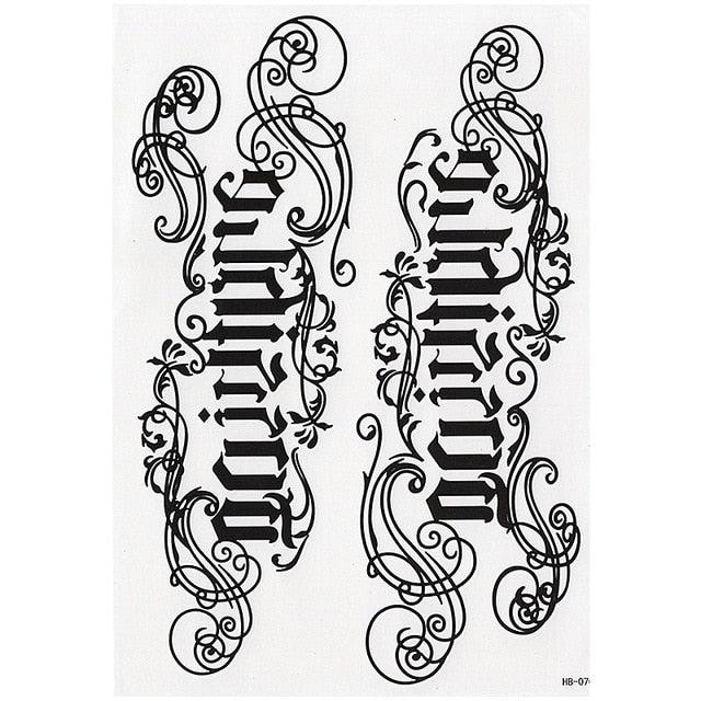 Elegant Temporary Waterproof Tattoos Big Tribal Sticker Black Large Body Art Makeup Fake Tattoo For Mens Womens - TaTTTy