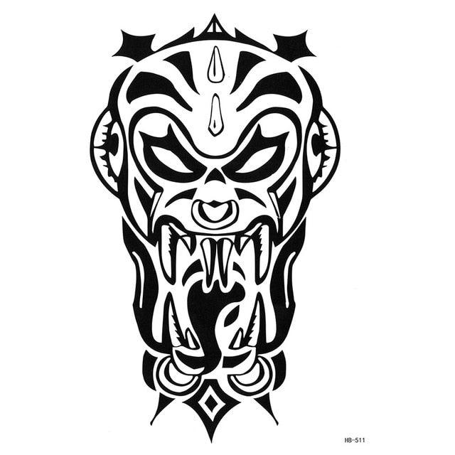 Elegant Temporary Waterproof Tattoos Big Tribal Sticker Black Large Body Art Makeup Fake Tattoo For Mens Womens - TaTTTy