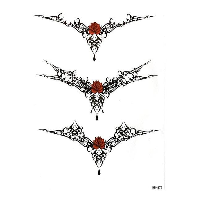 Elegant Temporary Waterproof Tattoos Big Tribal Sticker Black Large Body Art Makeup Fake Tattoo For Mens Womens - TaTTTy