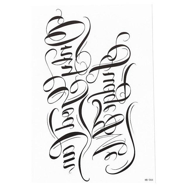 Elegant Temporary Waterproof Tattoos Big Tribal Sticker Black Large Body Art Makeup Fake Tattoo For Mens Womens - TaTTTy