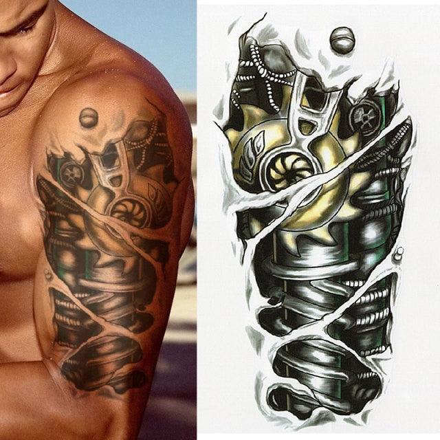 Elegant Temporary Waterproof Tattoos Big Tribal Sticker Black Large Body Art Makeup Fake Tattoo For Mens Womens - TaTTTy